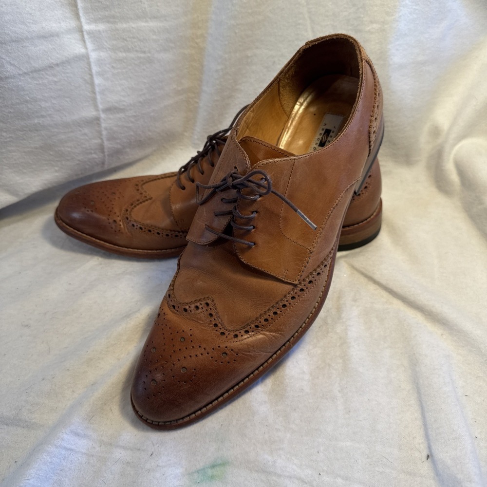 Joseph Abboud Men's Size 10 Lace Wingtip Oxford Brown Leather Shoes 500150